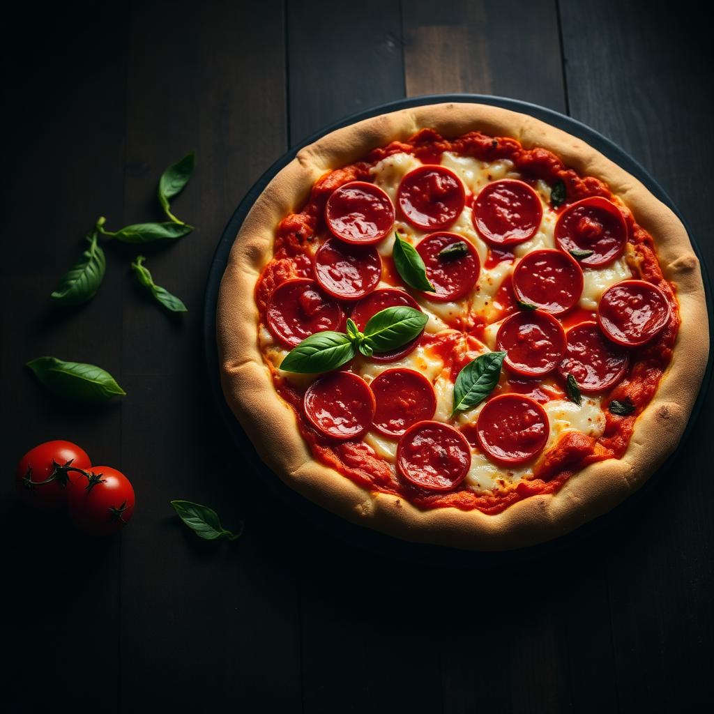 Signature pizza close-up